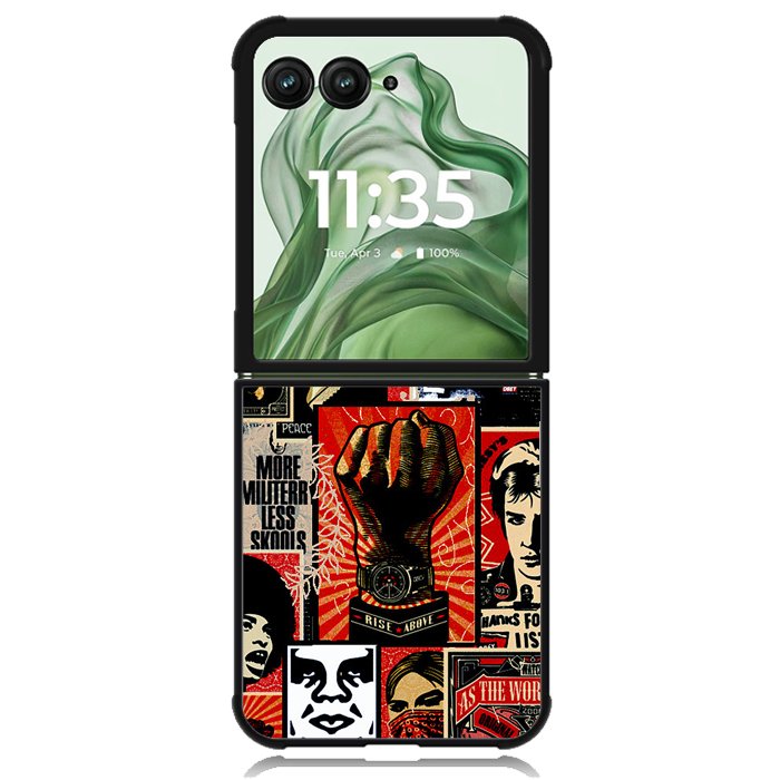 Obey Wallpaper X6190 Motorola Moto Razr+ Plus 2024/2025 Case, Motorola Razr 50 Ultra/50s Ultra Case