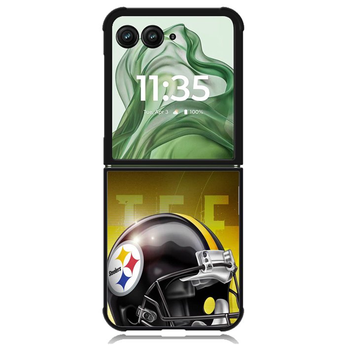 Pittsburgh Steelers Helmet X6160 Motorola Moto Razr+ Plus 2024/2025 Case, Motorola Razr 50 Ultra/50s Ultra Case