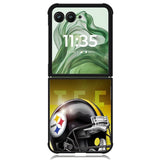 Pittsburgh Steelers Helmet X6160 Motorola Moto Razr+ Plus 2024/2025 Case, Motorola Razr 50 Ultra/50s Ultra Case