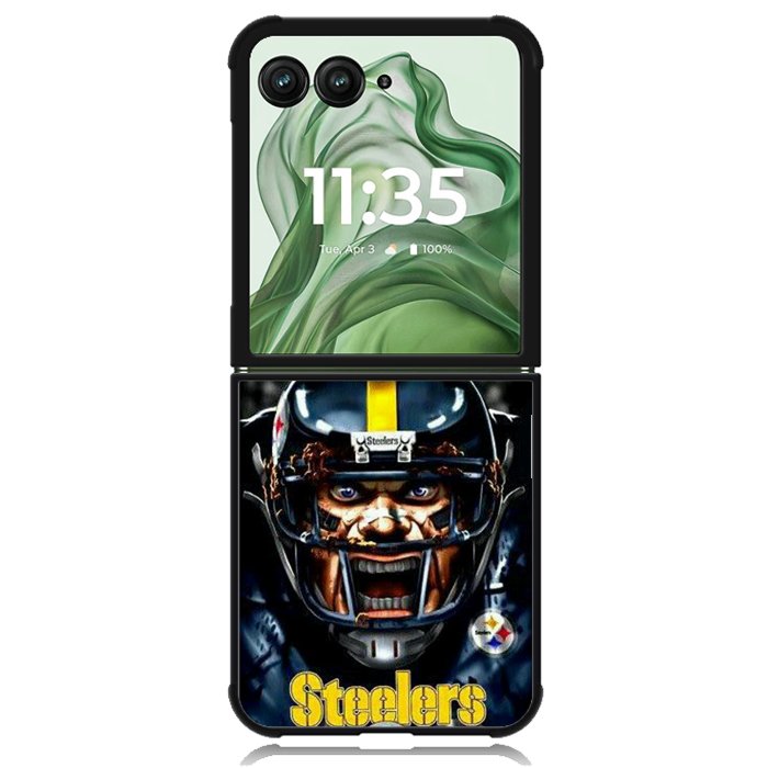 Pittsburgh Steelers X6159 Motorola Moto Razr+ Plus 2024/2025 Case, Motorola Razr 50 Ultra/50s Ultra Case