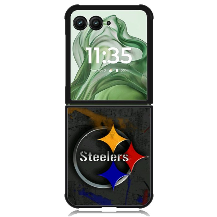 Pittsburgh Steelers X6163 Motorola Moto Razr+ Plus 2024/2025 Case, Motorola Razr 50 Ultra/50s Ultra Case