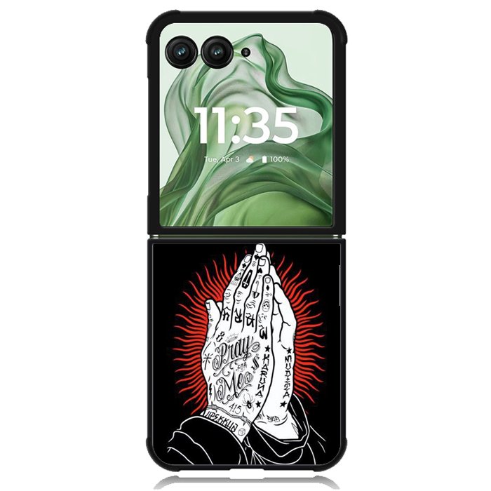 rebel 8 praying hands X6189 Motorola Moto Razr+ Plus 2024/2025 Case, Motorola Razr 50 Ultra/50s Ultra Case