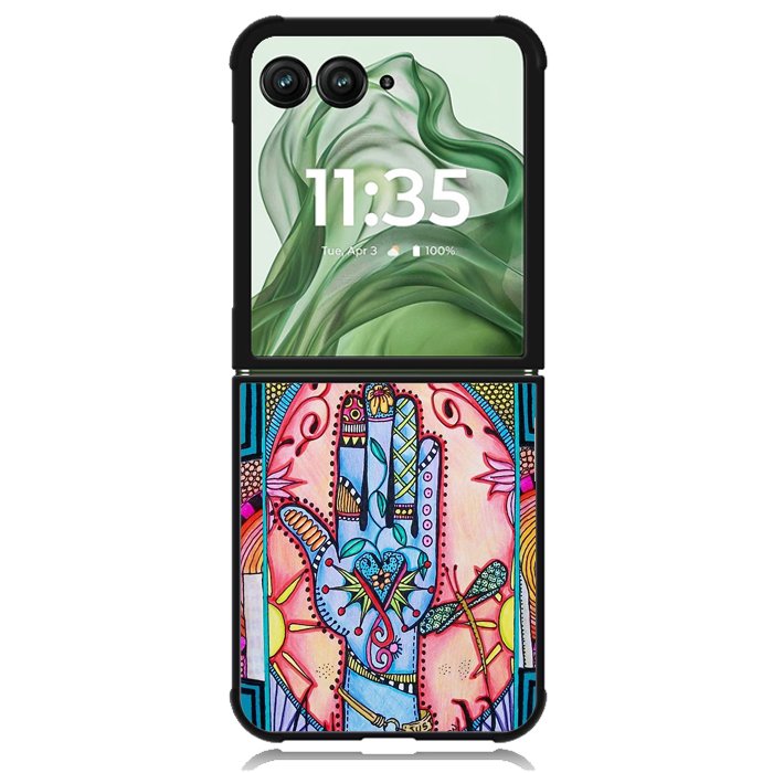 Hand Mandala Singleton Hippie X0147 Motorola Moto Razr+ Plus 2024/2025 Case, Motorola Razr 50 Ultra/50s Ultra Case