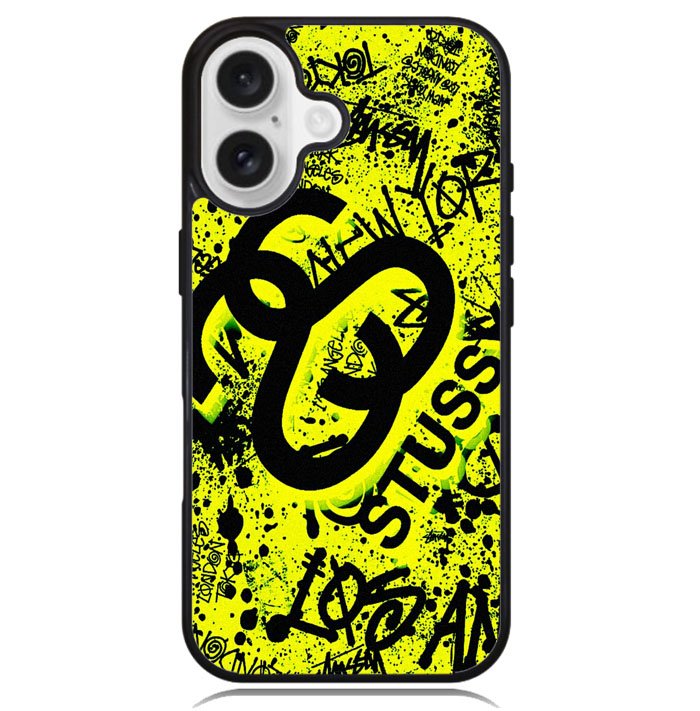stussy yellow X6147 iPhone 16 Plus Case
