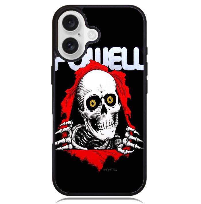 Hot New Powell Skateboards Skull X0150 iPhone 16 Plus Case