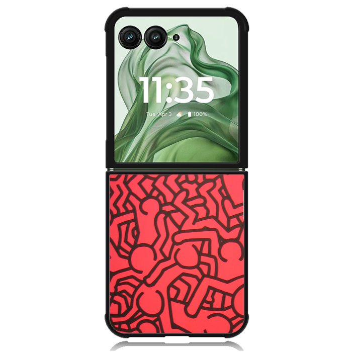 Keith Haring Colors Go Back X0151 Motorola Moto Razr+ Plus 2024/2025 Case, Motorola Razr 50 Ultra/50s Ultra Case