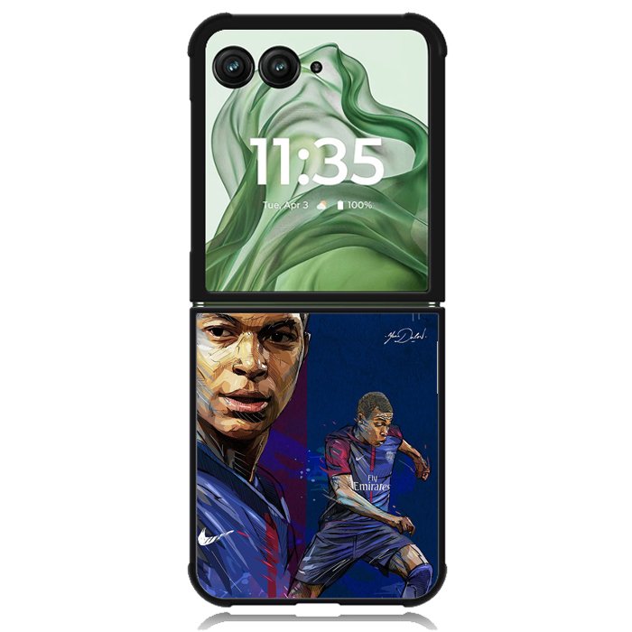 painting of Kylian Mbappé X7053 Motorola Moto Razr+ Plus 2024/2025 Case, Motorola Razr 50 Ultra/50s Ultra Case