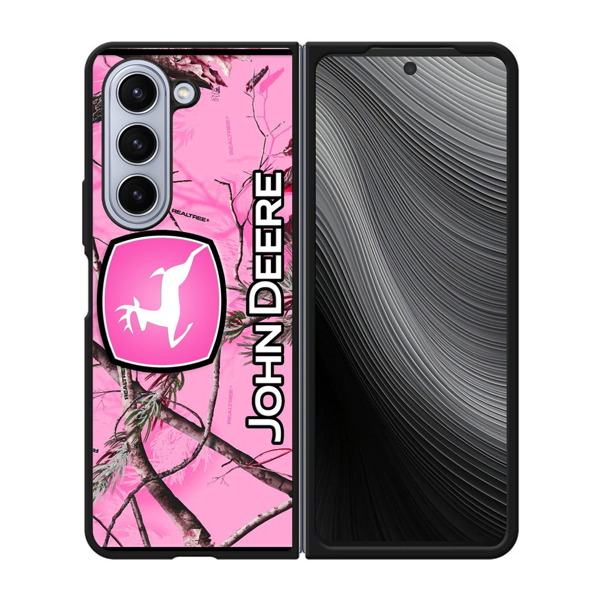 John Deere Pink Camo Case Samsung Galaxy z Fold 5 5G BC0844