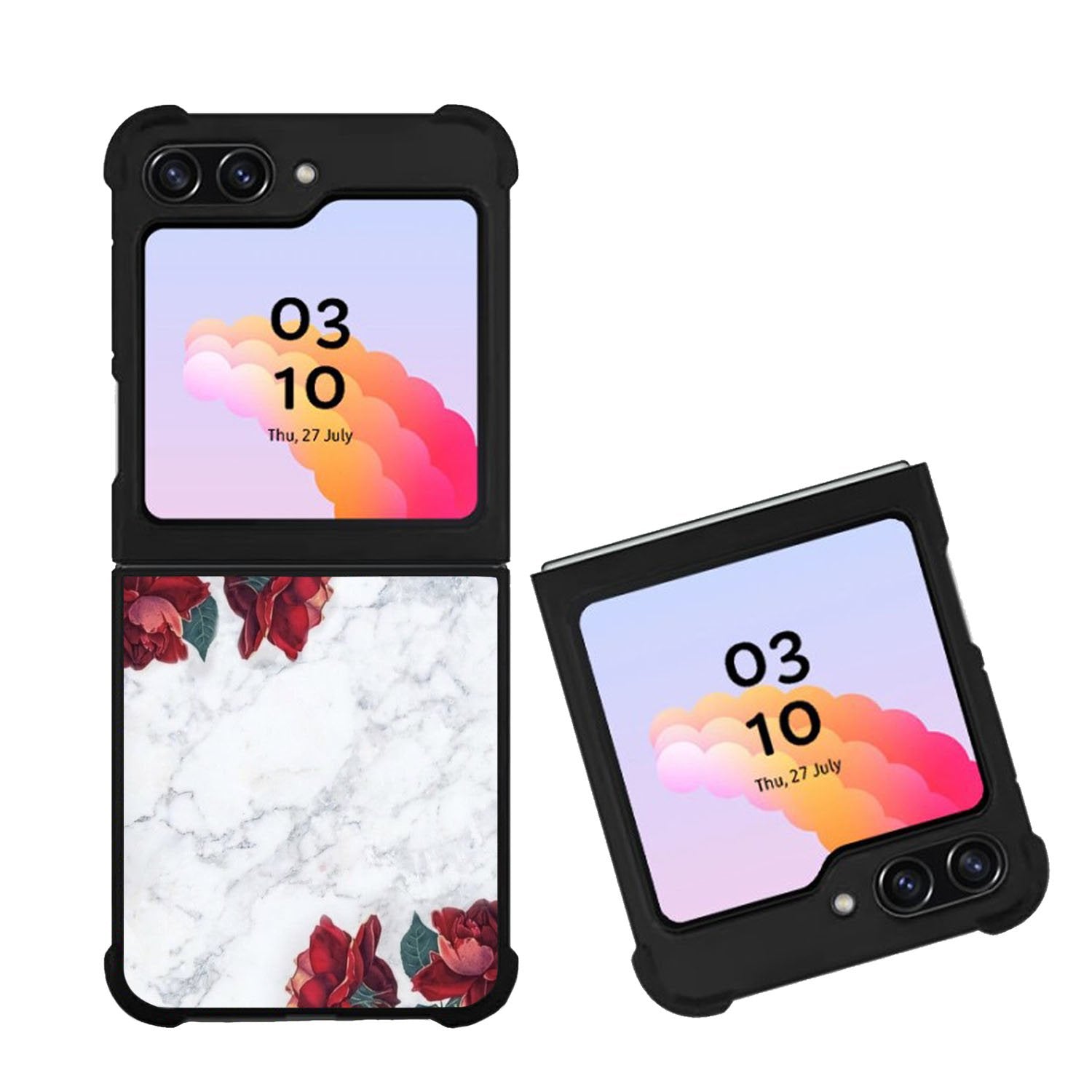 Marble With Roses Case Samsung Galaxy Z Flip 5 5G BC0847