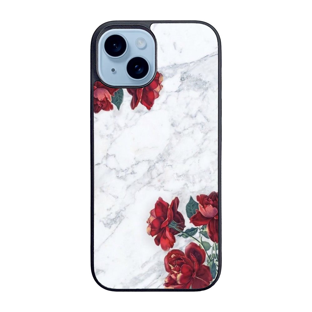Marble With Roses Case iPhone 15 BC0847