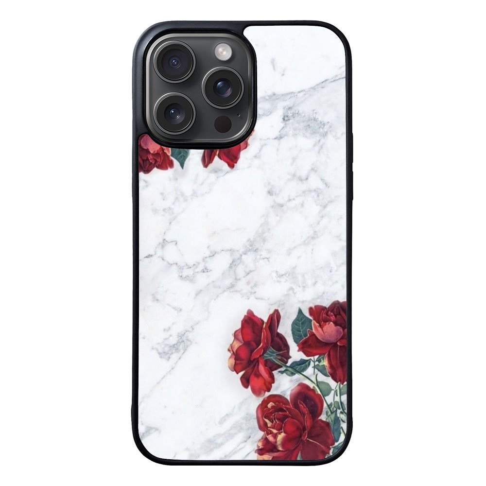 Marble With Roses Case iPhone 15 Pro Max BC0847