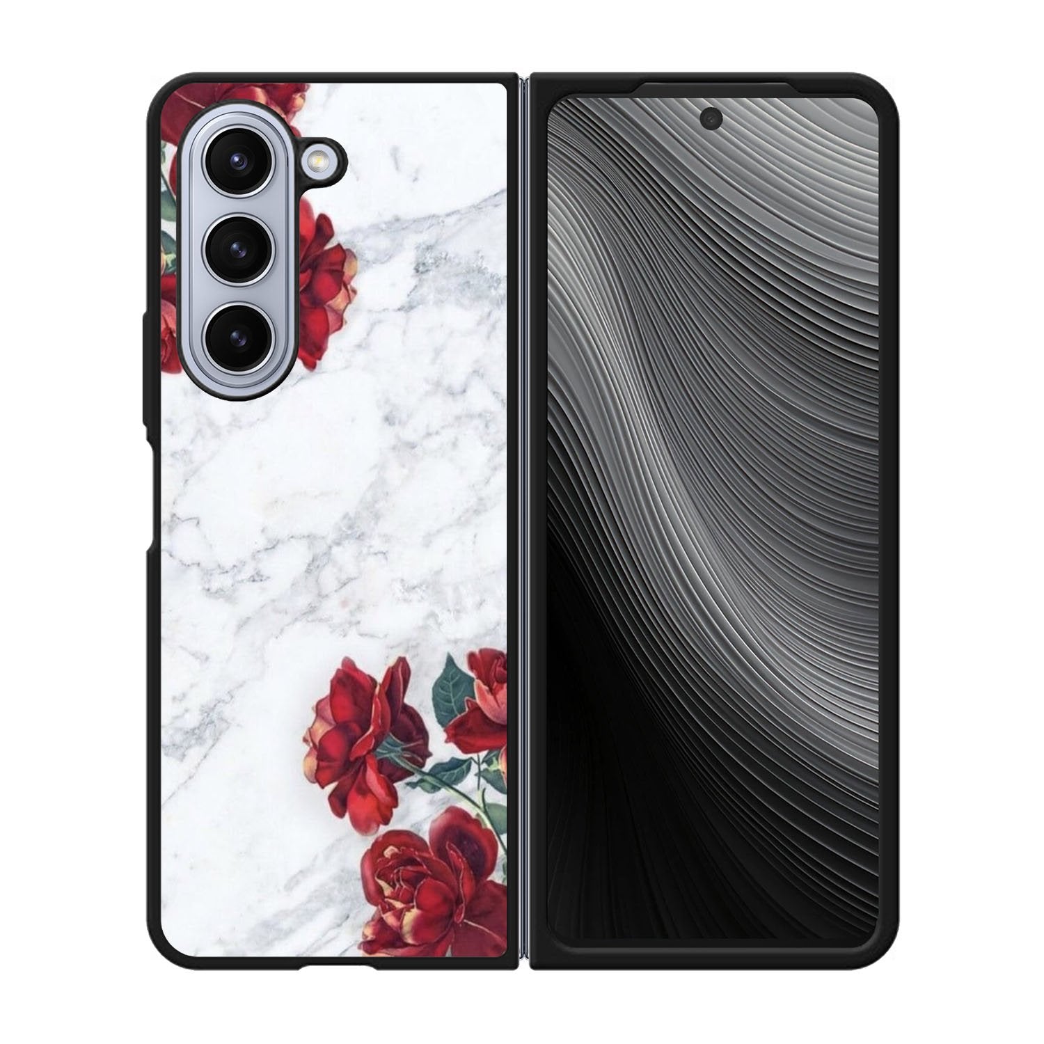 Marble With Roses Case Samsung Galaxy z Fold 5 5G BC0847