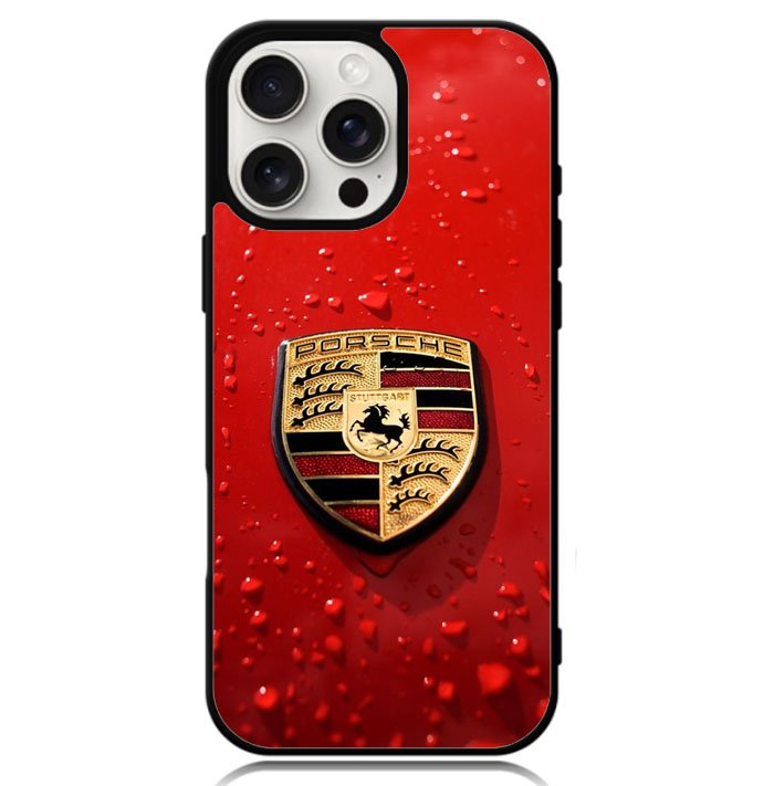 Porsche Logo Red X8906 iPhone 16 Pro Max Case