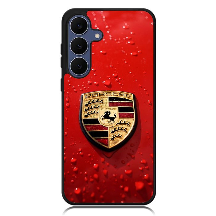 Porsche Logo Red X8906 Samsung Galaxy S25 FE Case