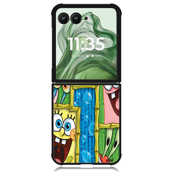 Spongebob Squarepants Art X8915 Motorola Moto Razr+ Plus 2024/2025 Case, Motorola Razr 50 Ultra/50s Ultra Case