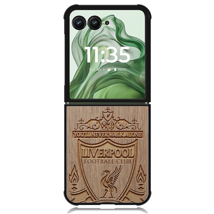 Liverpool Grafir Wooden X9005 Motorola Moto Razr+ Plus 2024/2025 Case, Motorola Razr 50 Ultra/50s Ultra Case