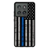 thin blue line flag X9119 Motorola Moto Edge 2025 Case