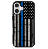 thin blue line flag X9119 iPhone 16 Plus Case