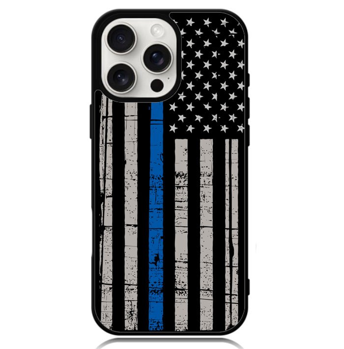 thin blue line flag X9119 iPhone 16 Pro Case
