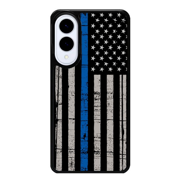 thin blue line flag X9119 Samsung Galaxy S25 Edge Case