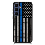 thin blue line flag X9119 Samsung Galaxy S25 FE Case