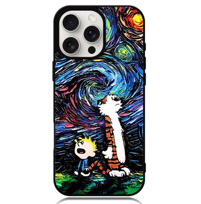 Calvin and Hobbes Art Starry Night Case iPhone 16 Pro Max BC0904