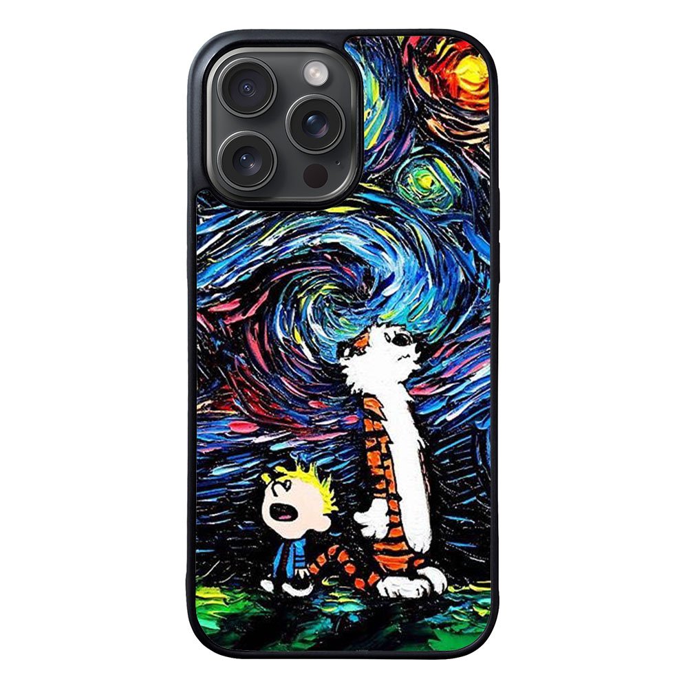 Calvin and Hobbes Art Starry Night Case iPhone 15 Pro Max BC0904