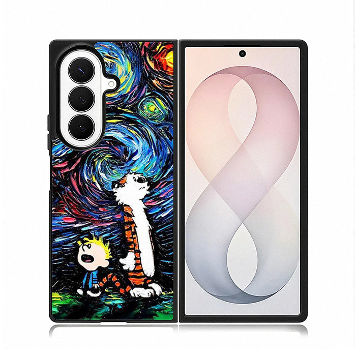 Calvin and Hobbes Art Starry Night Samsung Galaxy Z Fold 8 Ultra Case BC0904