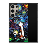 Calvin and Hobbes Art Starry Night X9177 Samsung Galaxy S25 Ultra 5G Case