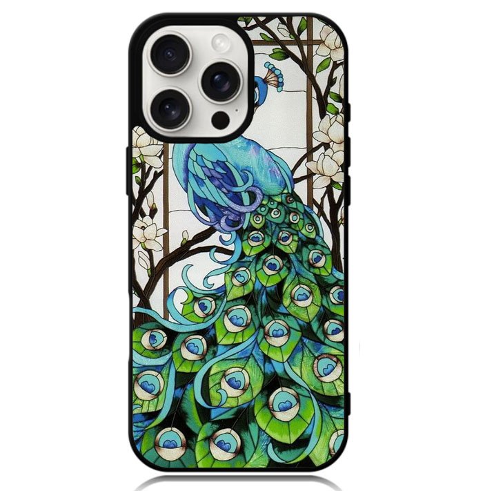 peacock stained glass Case iPhone 16 Pro BC0913