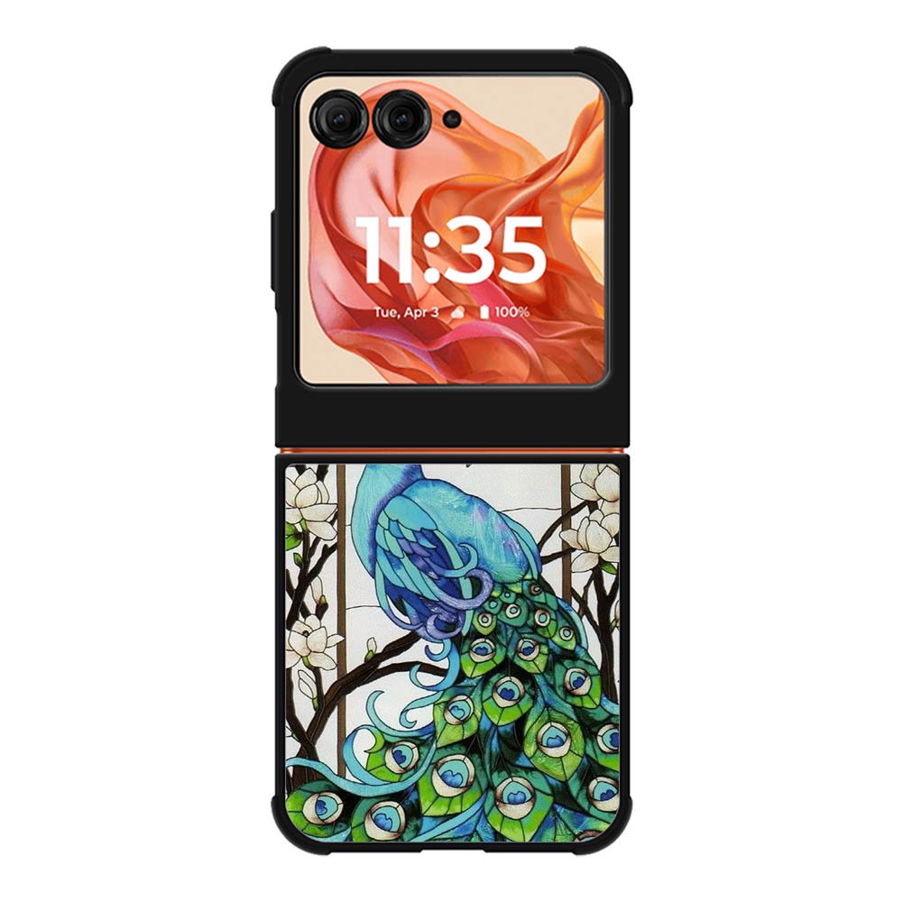 peacock stained glass Motorola Moto Razr 2025/2024 , Moto Razr 60/50 Case BC0913