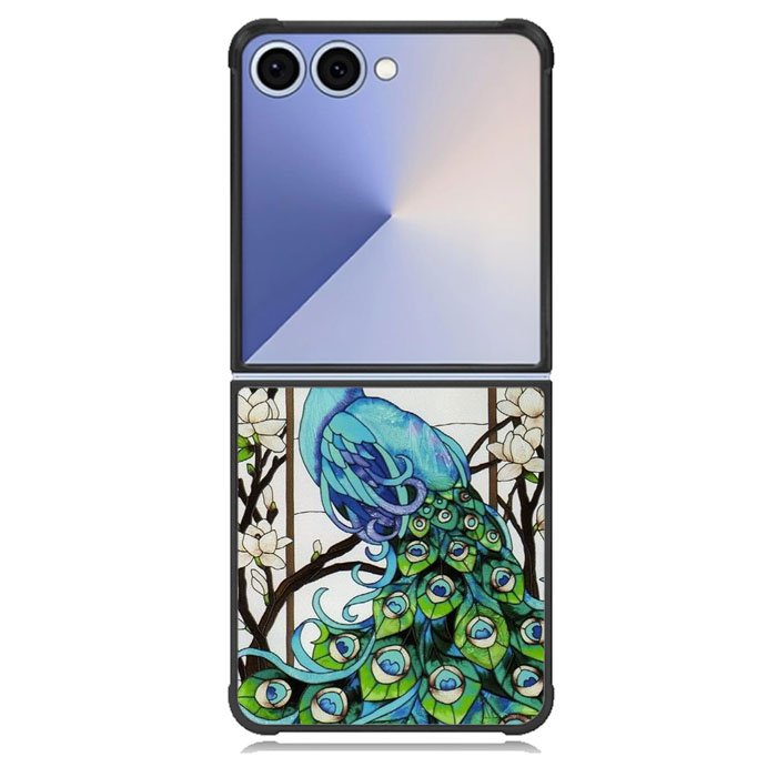 peacock stained glass Samsung Galaxy Z Flip 7 Case BC0913
