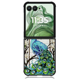 peacock stained glass X9167 Motorola Moto Razr+ Plus 2024/2025 Case, Motorola Razr 50 Ultra/50s Ultra Case