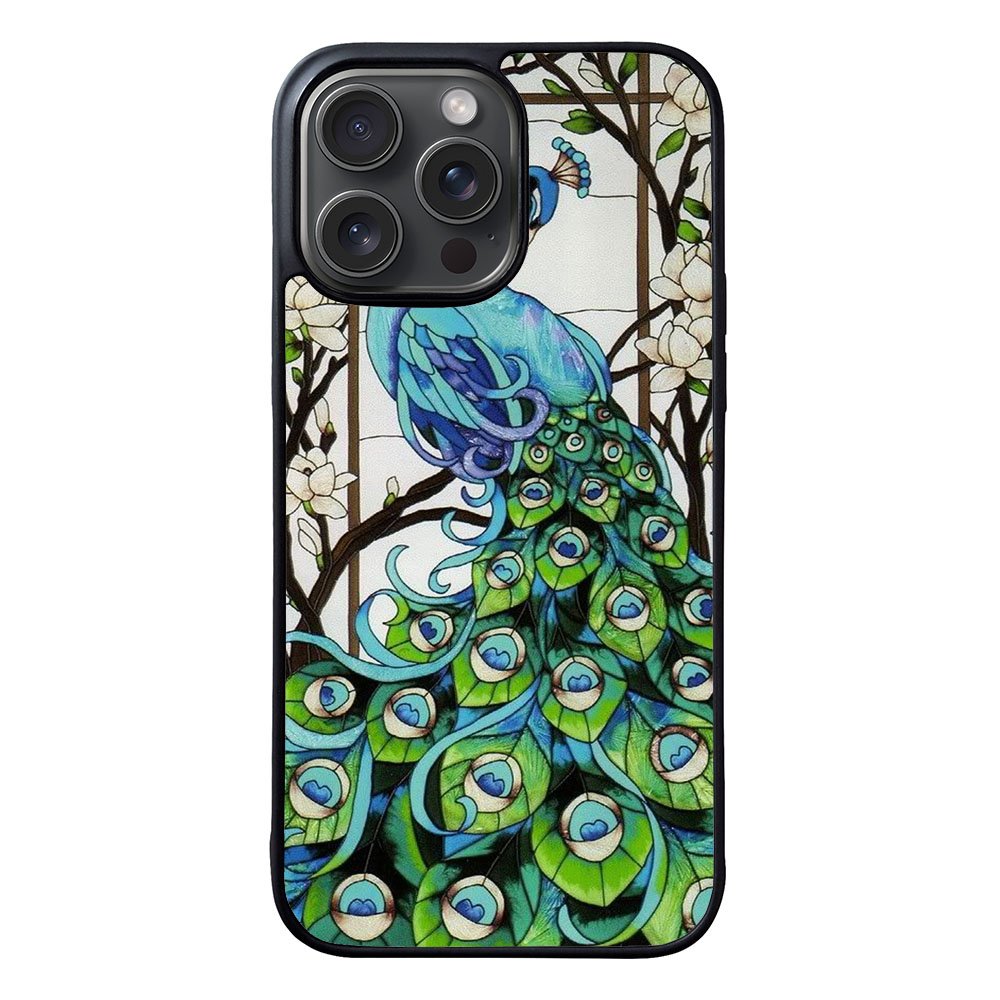 peacock stained glass Case iPhone 15 Pro BC0913