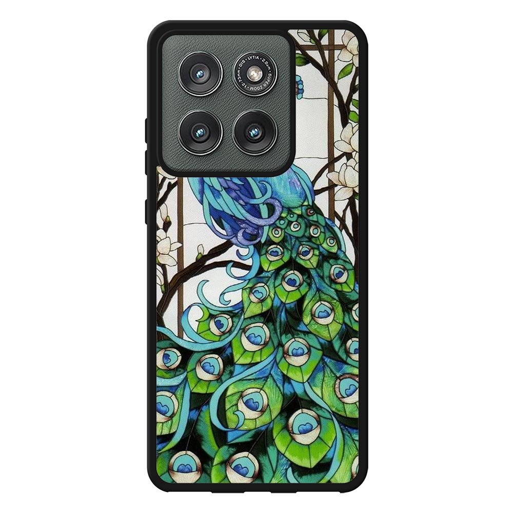 peacock stained glass X9167 Motorola Moto Edge 2025 Case