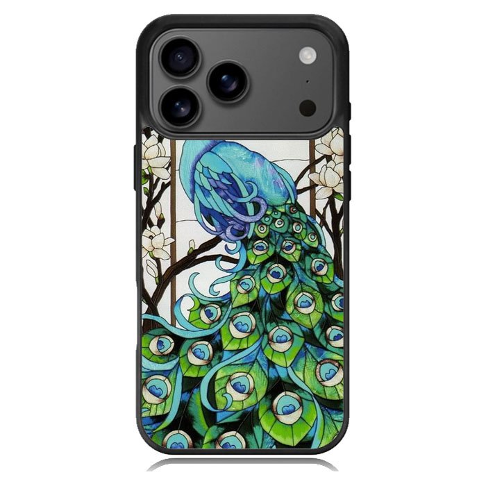 peacock stained glass iPhone 17 Pro Max Case BC0913