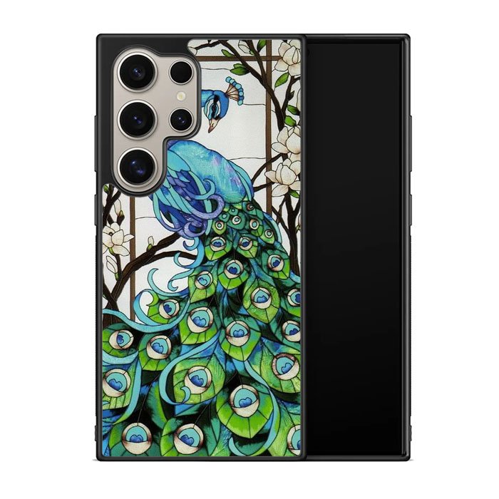 peacock stained glass X9167 Samsung Galaxy S24 Ultra 5G Case