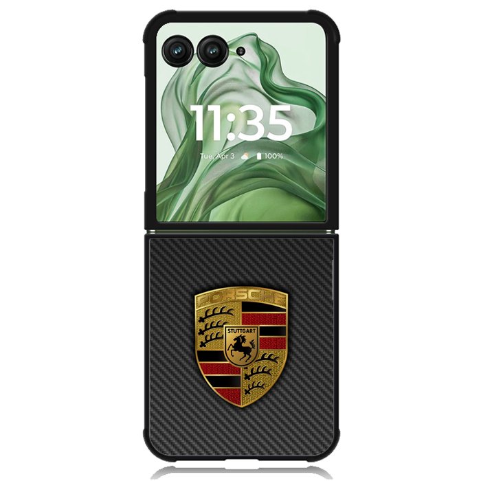 Porsche Badge Logo X9272 Motorola Moto Razr+ Plus 2024/2025 Case, Motorola Razr 50 Ultra/50s Ultra Case