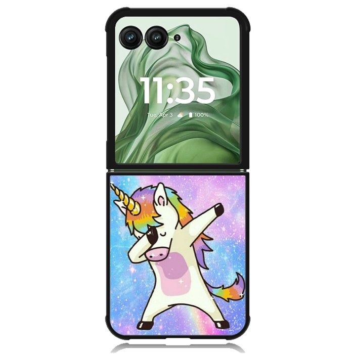 Dabbing Unicorn Rainbow X9358 Motorola Moto Razr+ Plus 2024/2025 Case, Motorola Razr 50 Ultra/50s Ultra Case