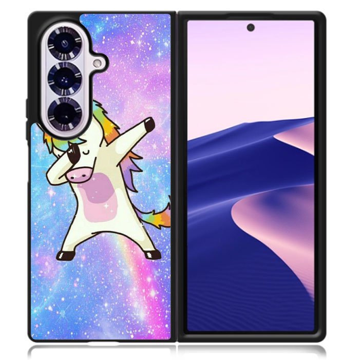Dabbing Unicorn Rainbow Samsung Galaxy Z Fold 7 5G Case BC0939
