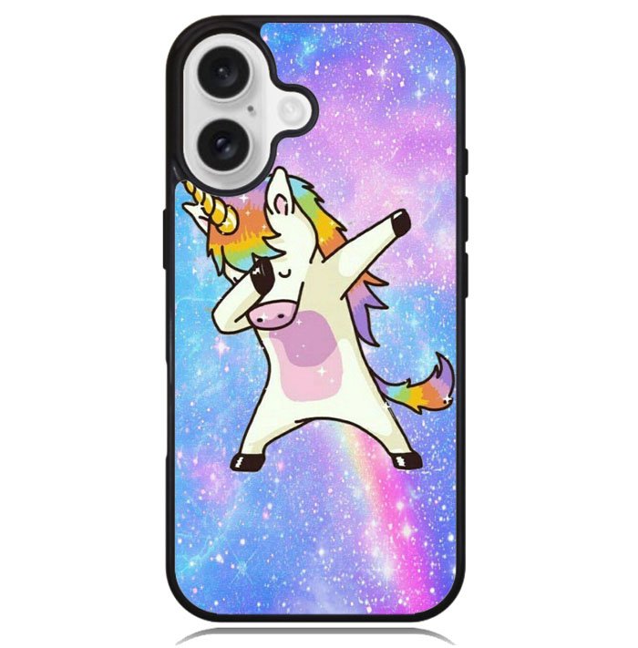 Dabbing Unicorn Rainbow X9358 iPhone 16 Plus Case