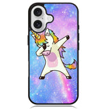 Dabbing Unicorn Rainbow X9358 iPhone 16 Case