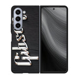 Gibson Raised logo Chrome Case Samsung Galaxy z Fold 5 5G BC0962