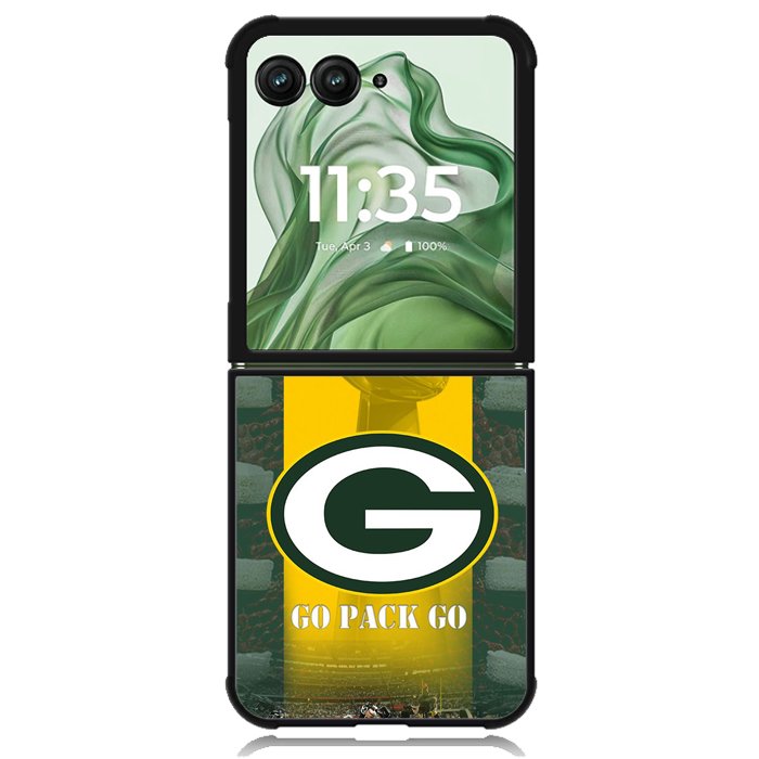 green bay packer wall border X9984 Motorola Moto Razr+ Plus 2024/2025 Case, Motorola Razr 50 Ultra/50s Ultra Case