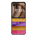 colorful wood Motorola Moto RAZR Plus 2025 Case FE0164