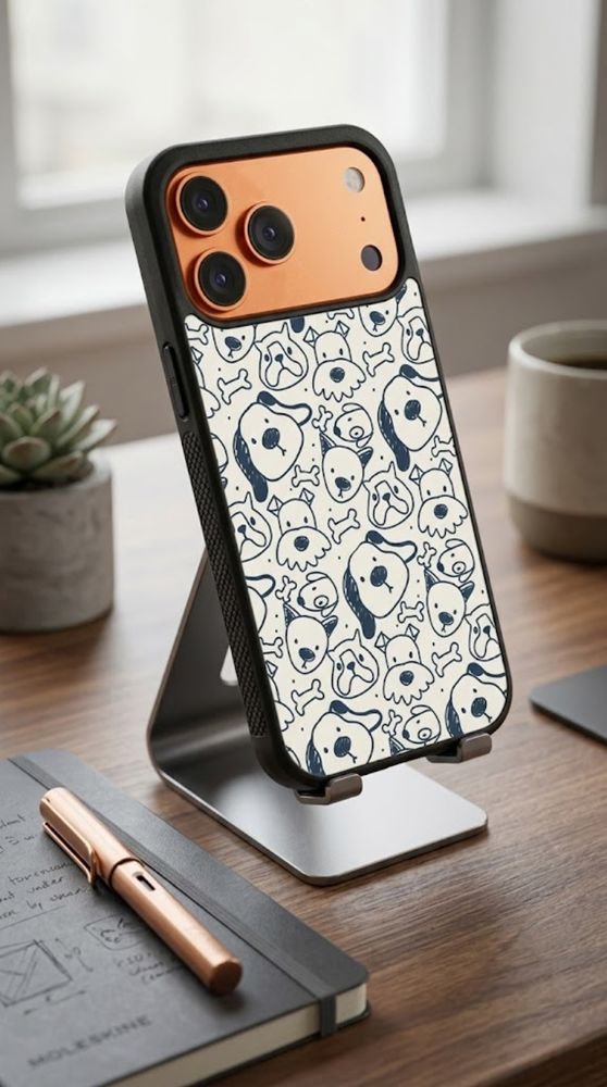 Playful Puppy Pattern Protective Case Compatible with iPhone, Samsung & Google Pixel HG0006