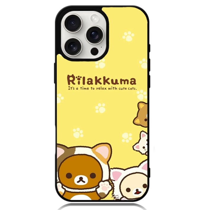 Rilakkuma With Cute Cats Case iPhone 16 Pro Max BC2046