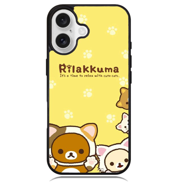 Rilakkuma With Cute Cats Case iPhone 16 BC2046