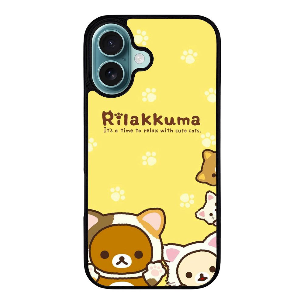 Rilakkuma With Cute Cats Case iPhone 16 Plus BC2046
