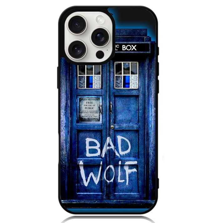 Doctor Who TARDIS Bad Wolf Blue Case iPhone 16 Pro Max BC2201